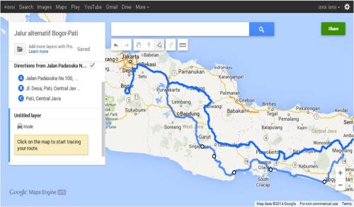 Rute mudik dengan Google Maps