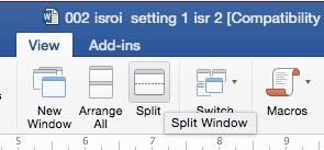 split view pada Micorosft Word